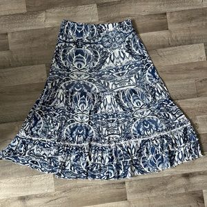 Blue & White Tiered Skirt